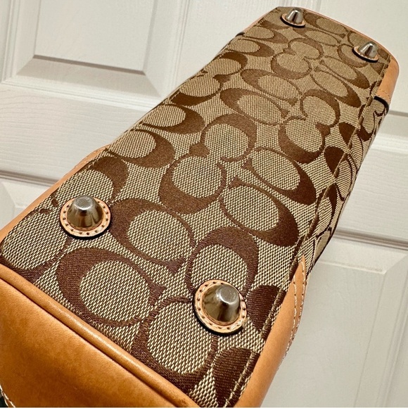 Coach Hampton Satchel Signature Canvas Brown Leather - Picture 6 of 11